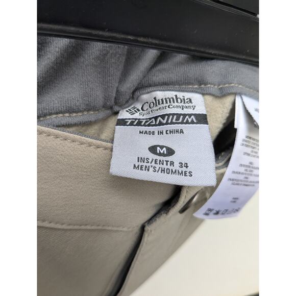 Columbia Titanium Pants Men's Soft Shell Omni-Shield Tan Size M 34 EUC - Picture 4 of 14
